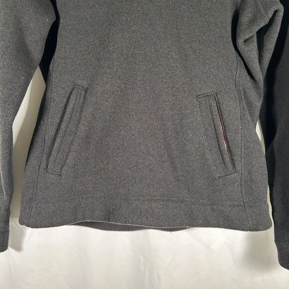 North Face Hoodie Sweater Women's Small Black Fleece Pockets Snap Neck - Picture 4 of 12